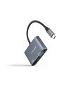 Conversor USB-C a HDMI/VGA 15 cm, Gris