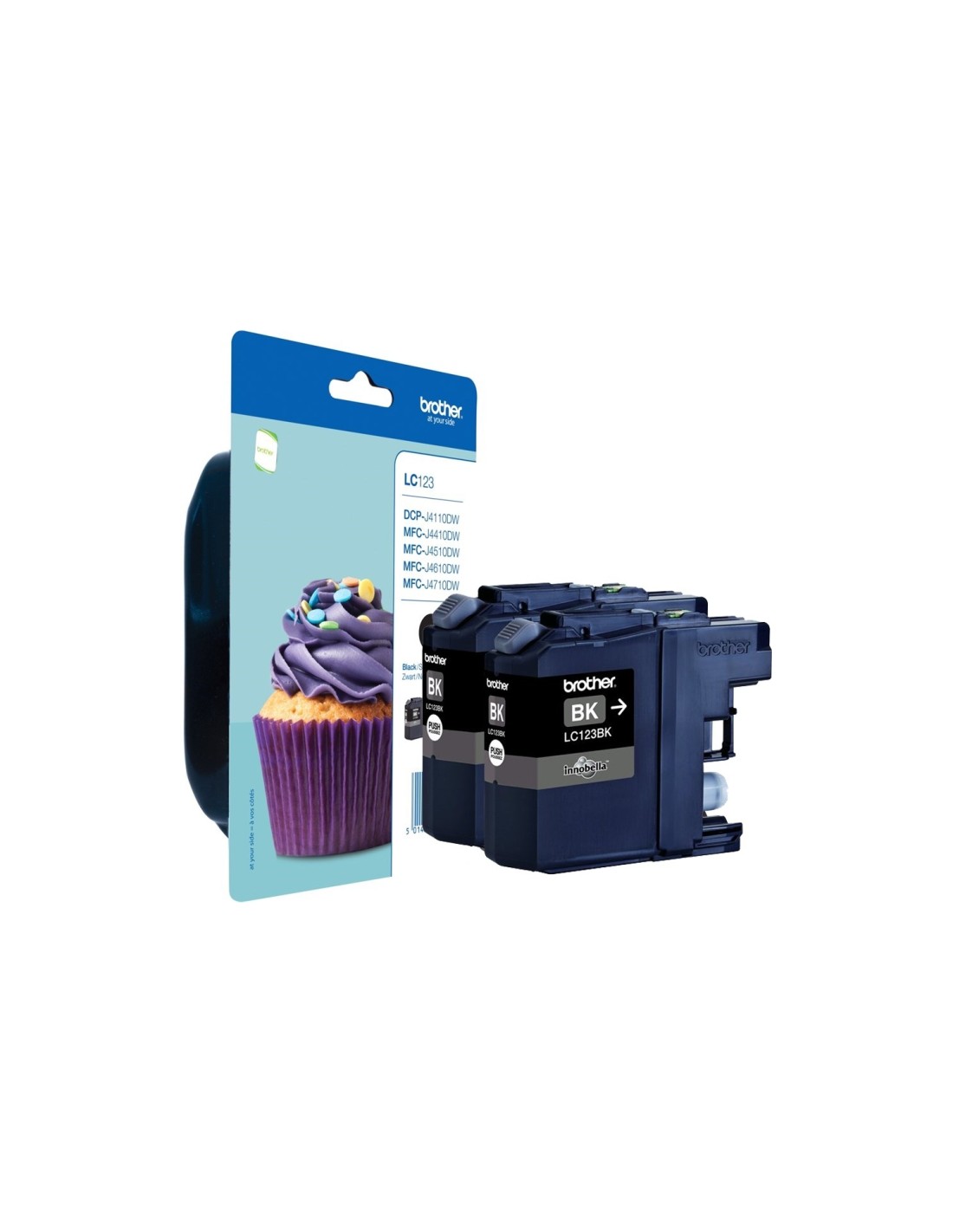 Cartucho de tinta Brother LC-123BKBP2DR 2 pieza(s) Original Negro