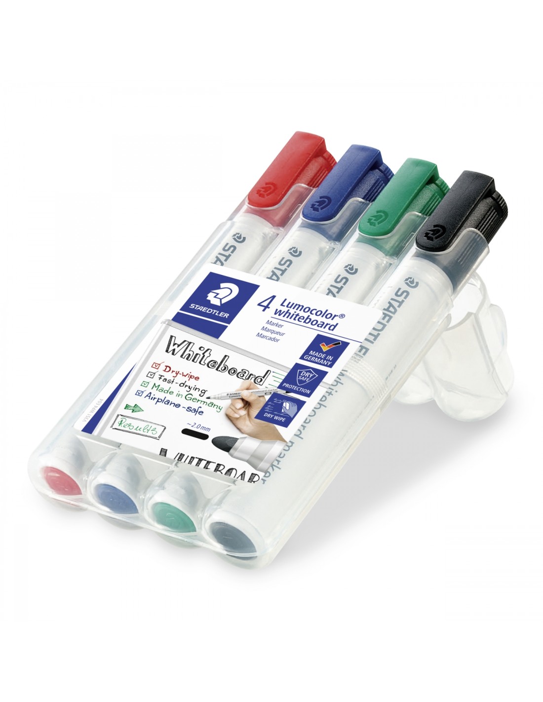 Staedtler Lumocolor marcador 4 pieza(s) Punta redonda Negro, Azul, Verde, Rojo