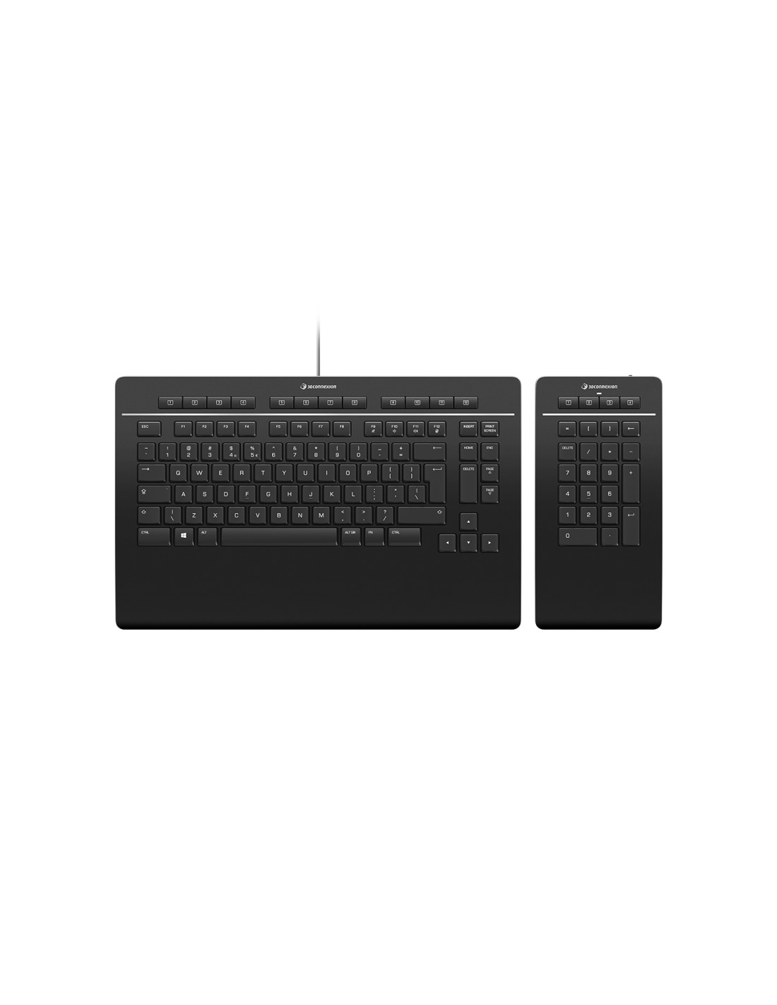 3Dconnexion Keyboard Pro with Numpad teclado Oficina USB + RF Wireless + Bluetooth QWERTZ Alemán Negro