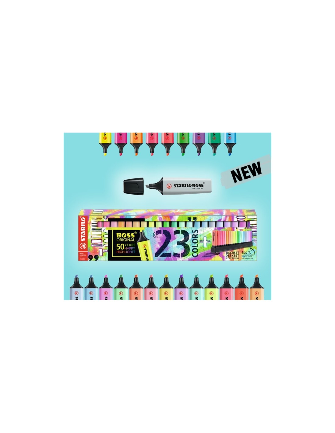 STABILO BOSS ORIGINAL marcador 23 pieza(s) Punta de cincel Multicolor