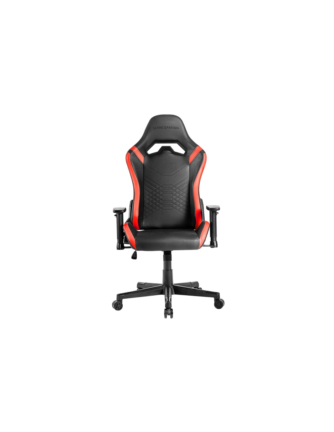 Mars Gaming MGC-PRO, Silla Gaming Profesional, Acabado Cuero PU, Reposabrazos 2D y Respaldo Reclinable 135°, Cojines Lumbar y Ce