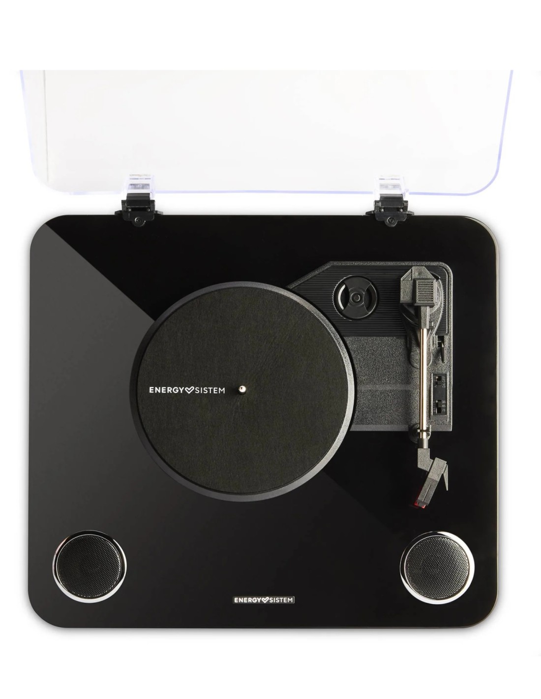 Energy Sistem BlackSpin Tocadiscos de tracción por correa Negro, Transparente