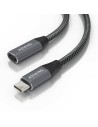 AISENS Cable USB 3.2 Gen2x2 Aluminio 20Gbps 8K@30Hz 5A 100W, Tipo USB-C/M-USB-C/H, Gris, 0.5 m