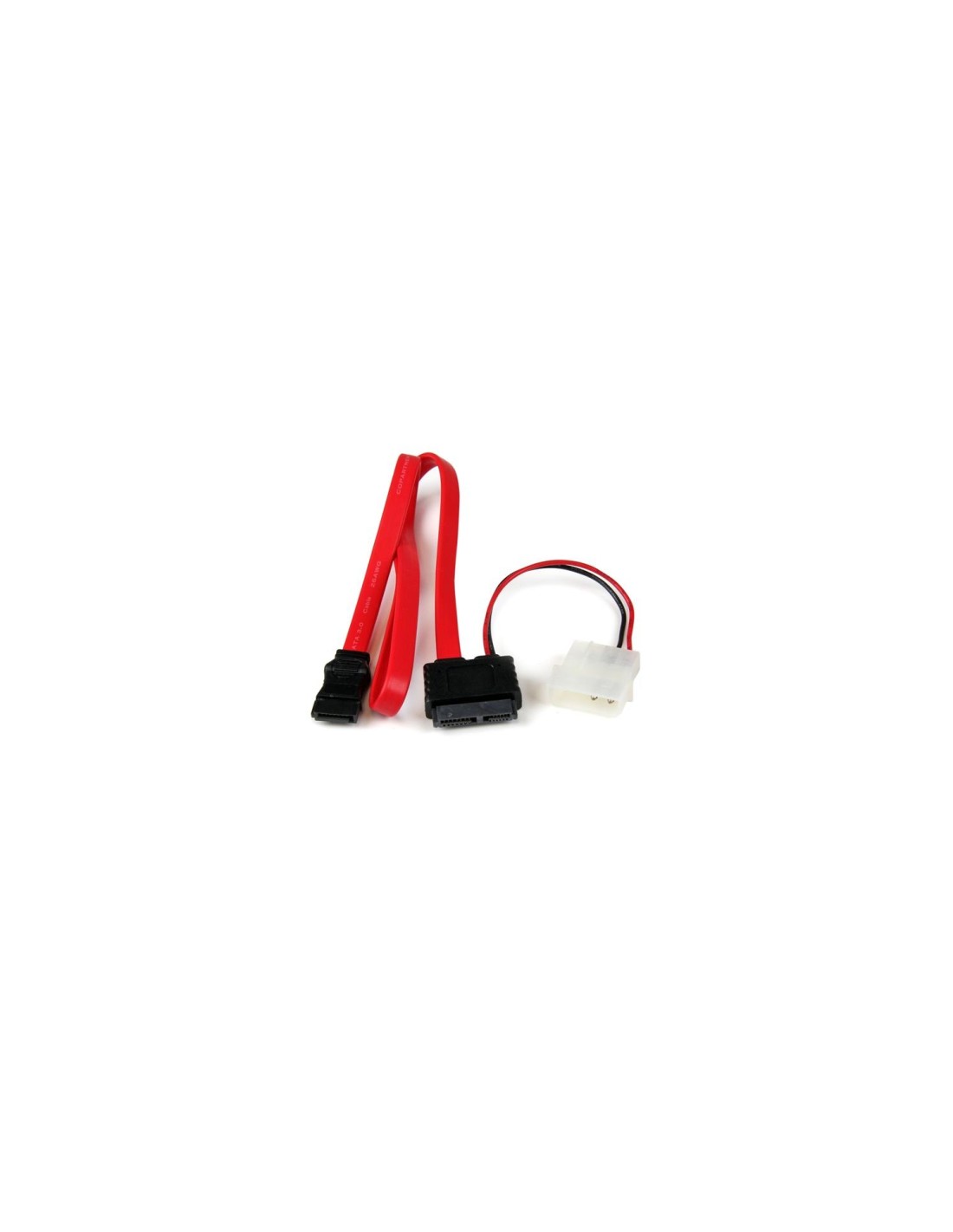 StarTech.com Adaptador Cable SATA Slimline 13 Pines a Molex Macho LP4 y SATA - Rojo
