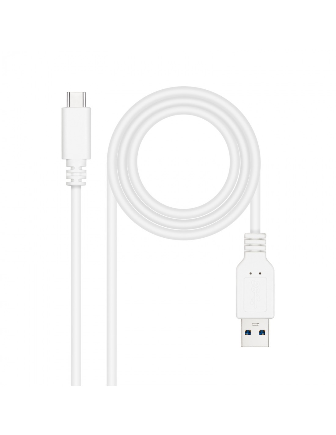 Nanocable Cable USB 3.1, Gen2 10 Gbps 3A, tipo USB-C/M-A/M, Blanco, 1.5 m