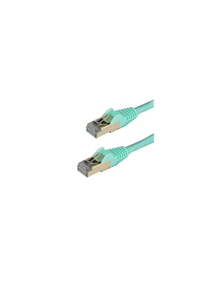 StarTech.com Cable de 1,5m de Red Ethernet Cat6a Aqua sin Enganches con Alambre de Cobre