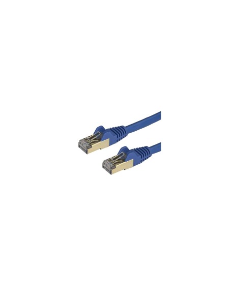 StarTech.com Cable de 1,5m de Red Ethernet Cat6a Azul sin Enganches con Alambre de Cobre