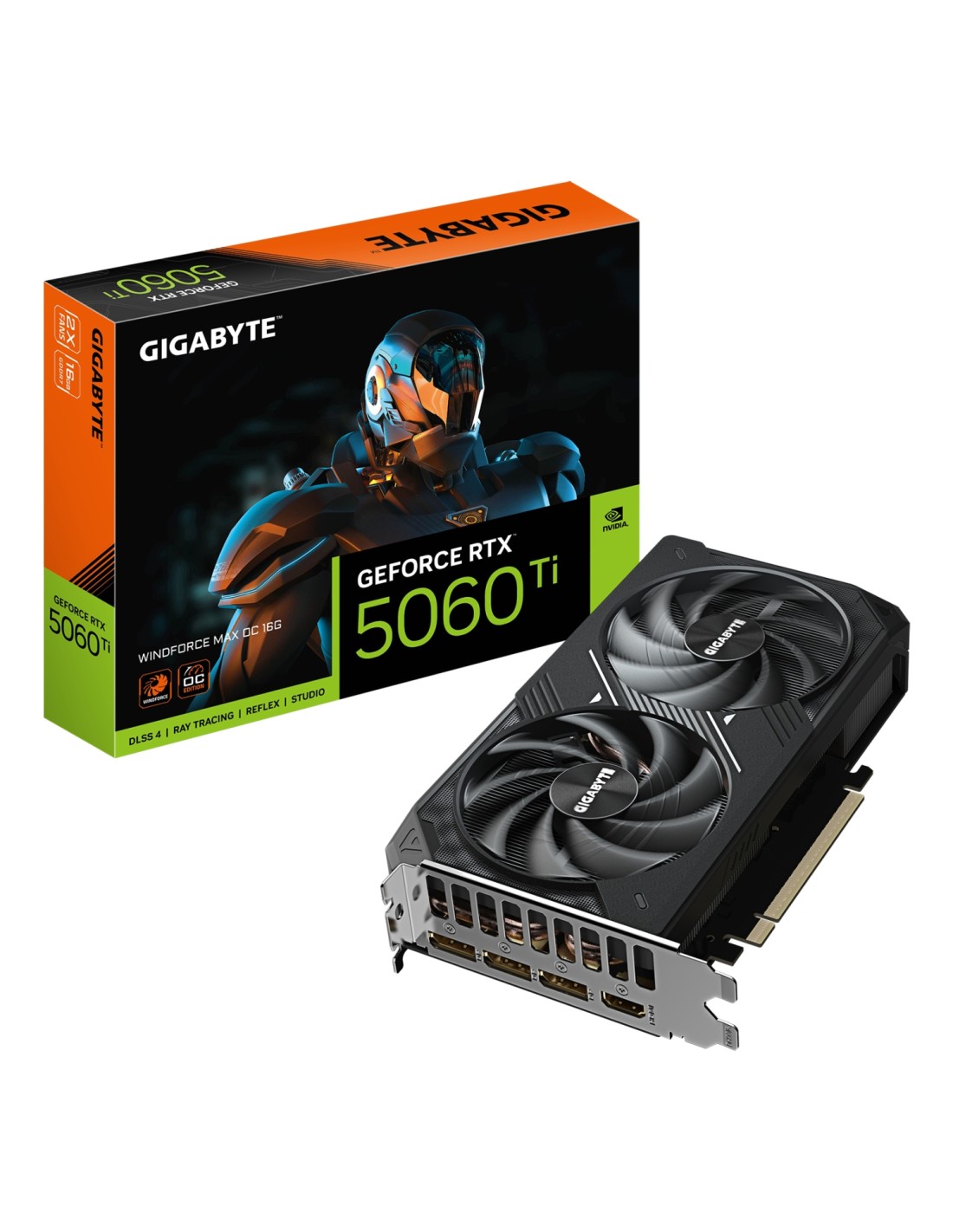 GIGABYTE GeForce RTX 5060 Ti WINDFORCE MAX OC 16G Tarjeta Gráfica ? 16 GB GDDR7, 128 bits, PCI-E 5.0, 2587 MHz Frecuencia del nú