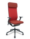 Piqueras y Crespo Silla YouTeam traslack Step rojo brazos 4D, base alum cabecero