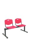 Piqueras y Crespo Bancada Iso Pastic 2 plazas PVC color rojo