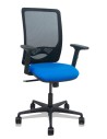 Piqueras y Crespo Silla Zulema sincro malla negra asiento bali azul brazos 2D ruedas 65mm