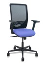 Piqueras y Crespo Silla Zulema sincro malla negra asiento bali azul claro brazos 2D ruedas 65mm