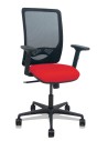 Piqueras y Crespo Silla Zulema sincro malla negra asiento bali rojo brazos 2D ruedas 65mm