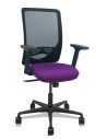 Piqueras y Crespo Silla Zulema sincro malla negra asiento bali morado brazos 2D ruedas 65mm