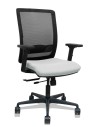 Piqueras y Crespo Silla Haches traslack malla negra asiento bali gris claro brazos 2D ruedas 65mm