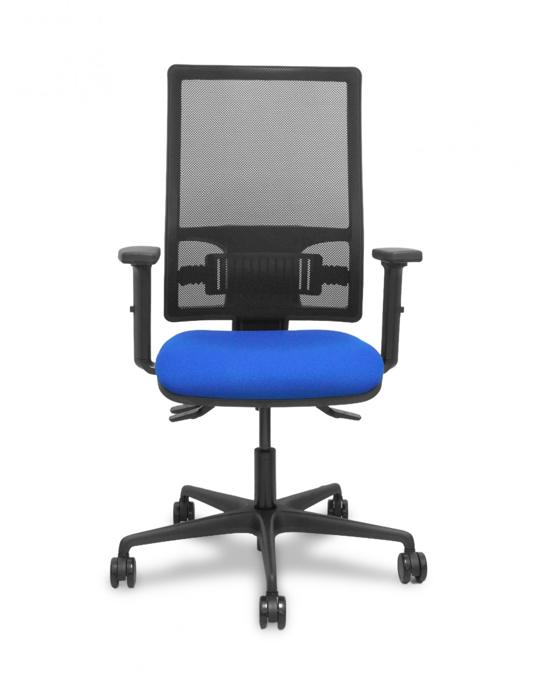 Piqueras y Crespo Silla Bormate asincro malla negra asiento bali azul brazos 2D ruedas 65mm