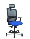 Piqueras y Crespo Silla Haches traslack malla negra asiento bali azul brazos 2D ruedas 65mm cabecero regulable