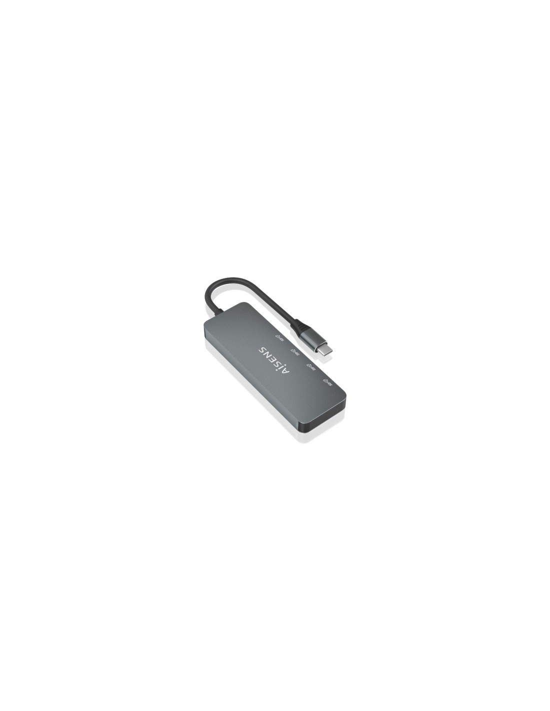 AISENS Hub USB 3.2 Gen2 10G USB-C, USB-C/M-4xUSB-C/H, Gris, 15cm