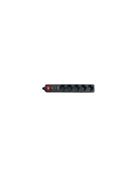 REGLETA RIELLO THUNDER 5 SHUKOS CON INTERRUPTOR ON/OFF NEGRO THUNDER 5002