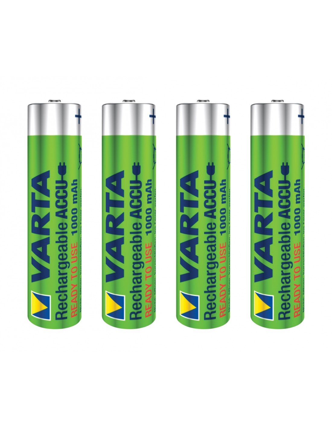 Varta blister 4 pilas recargables AAA 1000mah verde plata