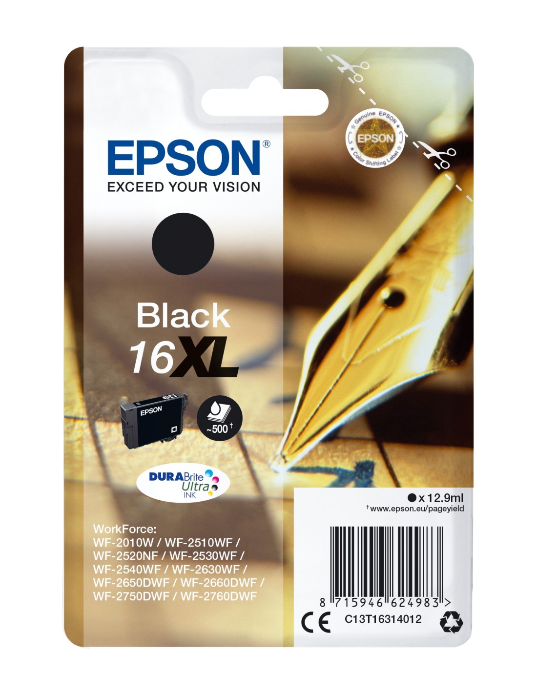 Cartucho Epson 16XL Pen and crossword etiqueta RF negro C13T16314022