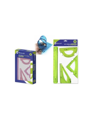 Bismark 325010 juego de reglas 4 pieza(s) Cloruro de polivinilo (PVC)
