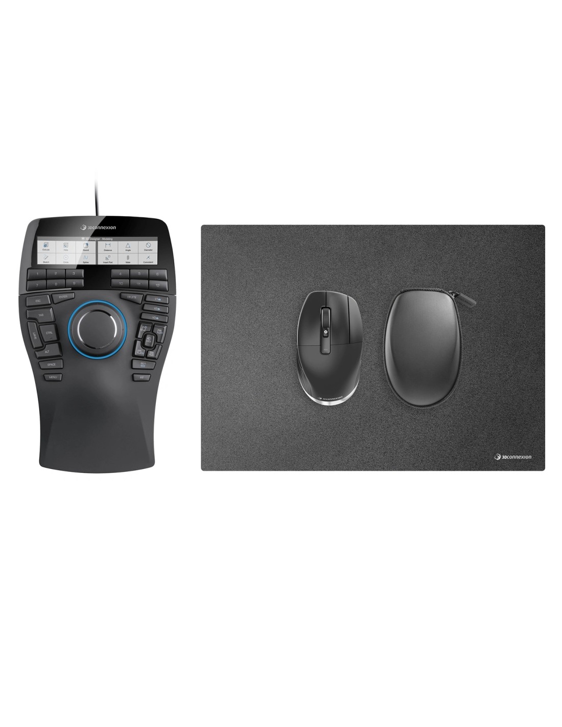 3Dconnexion SpaceMouse Enterprise Kit 2 ratón Oficina Ambidextro RF Wireless + USB Type-A 6DoF