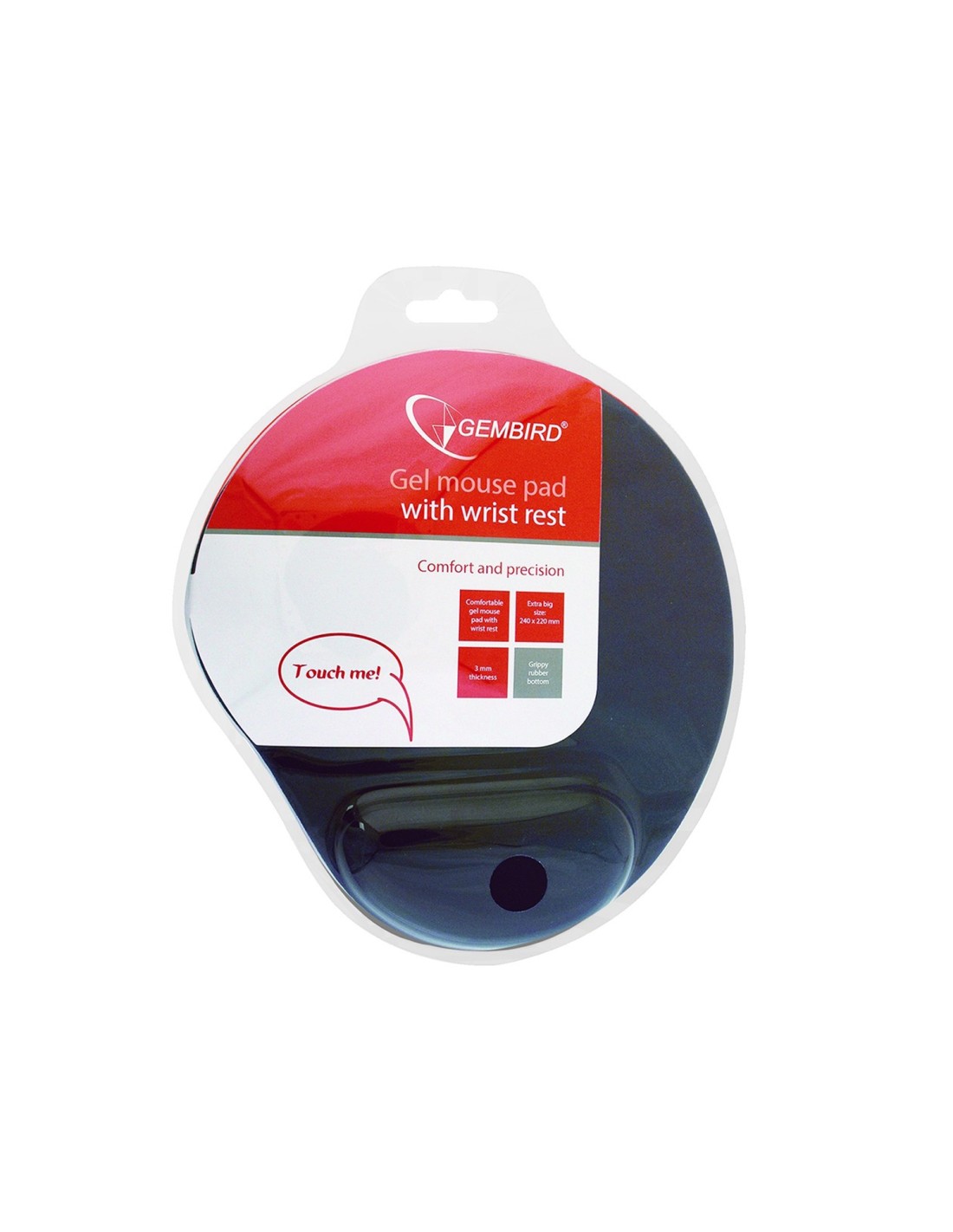 Gembird MP-GEL-BLACK alfombrilla para ratón Negro