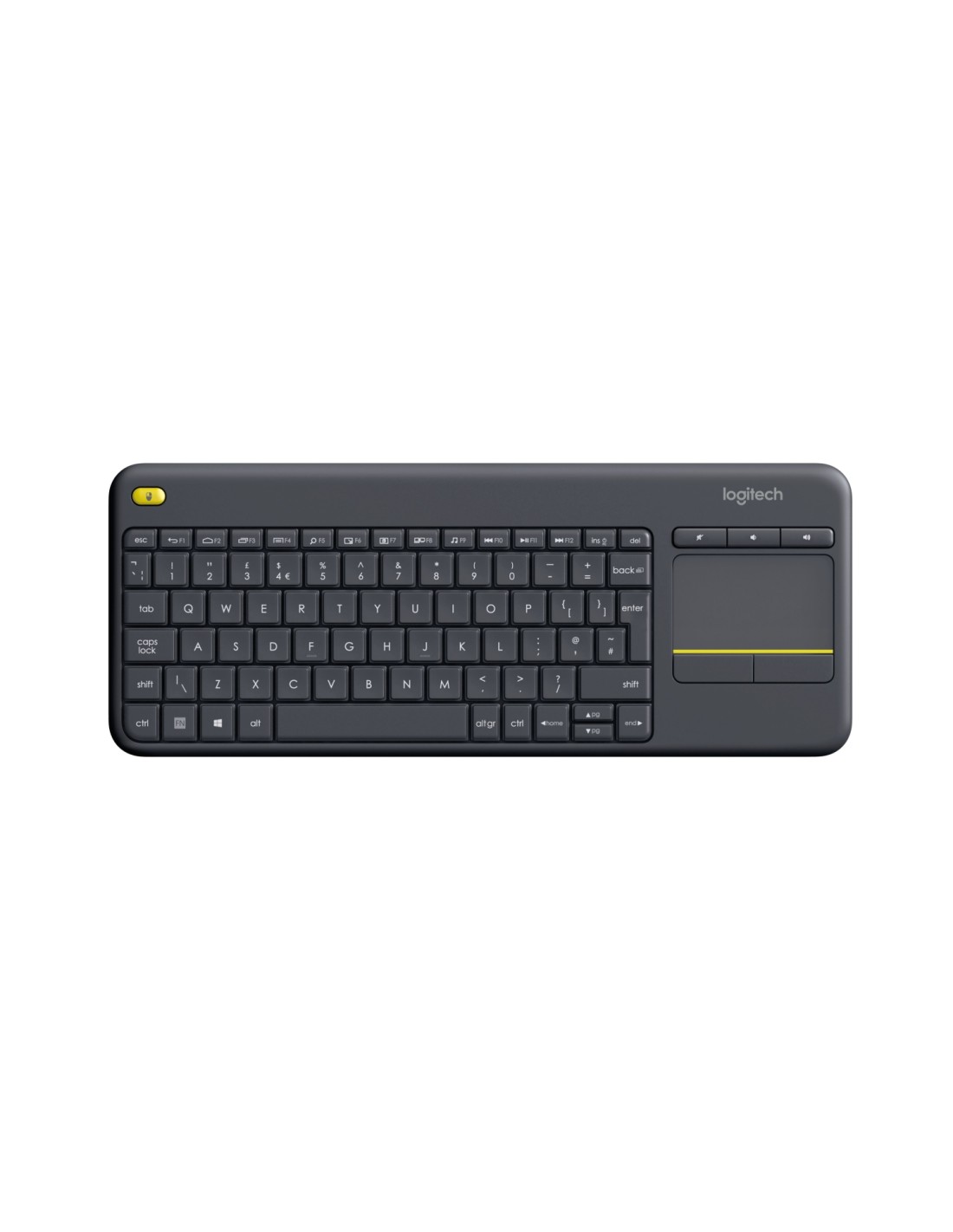 Logitech K400 Plus Tv teclado Hogar RF inalámbrico QWERTY Inglés del Reino Unido Negro