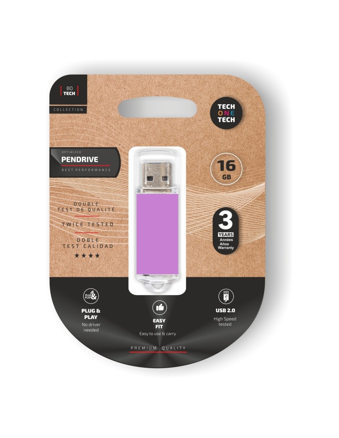 TECH ONE TECH TEC3009-16 unidad flash USB 16 GB USB tipo A 2.0 Púrpura