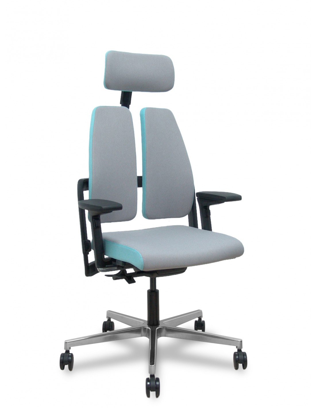 Piqueras y Crespo Silla Xilium Duo traslak X-move era gris y azul brazo 4D cabecero 2D