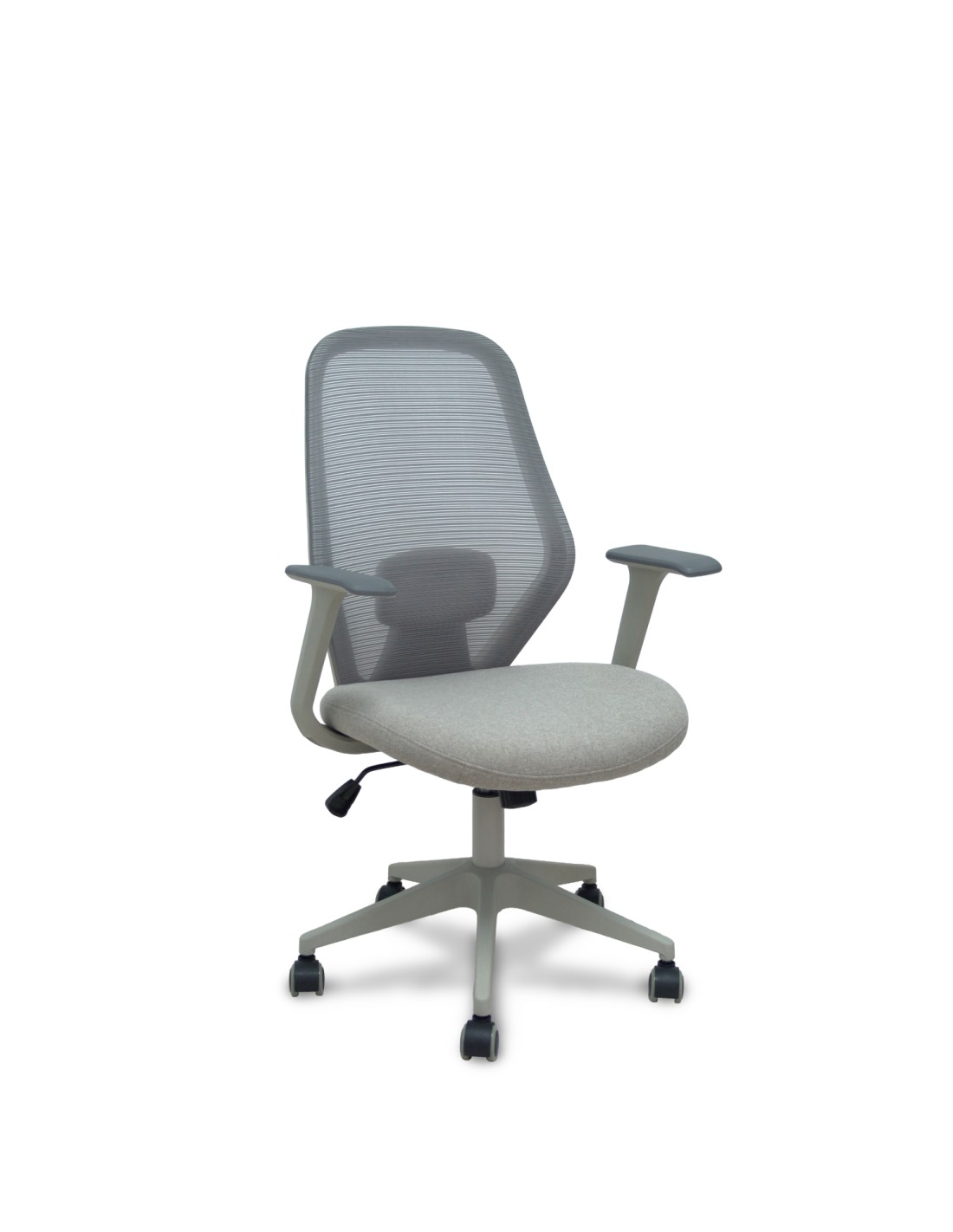 Piqueras y Crespo Silla Ergo529 gris respaldo malla gris asiento tela gris base piramidal gris claro ruedas nailon