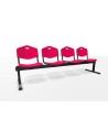 Piqueras y Crespo Bancada Iso plastic 4 plazas PVC color rojo
