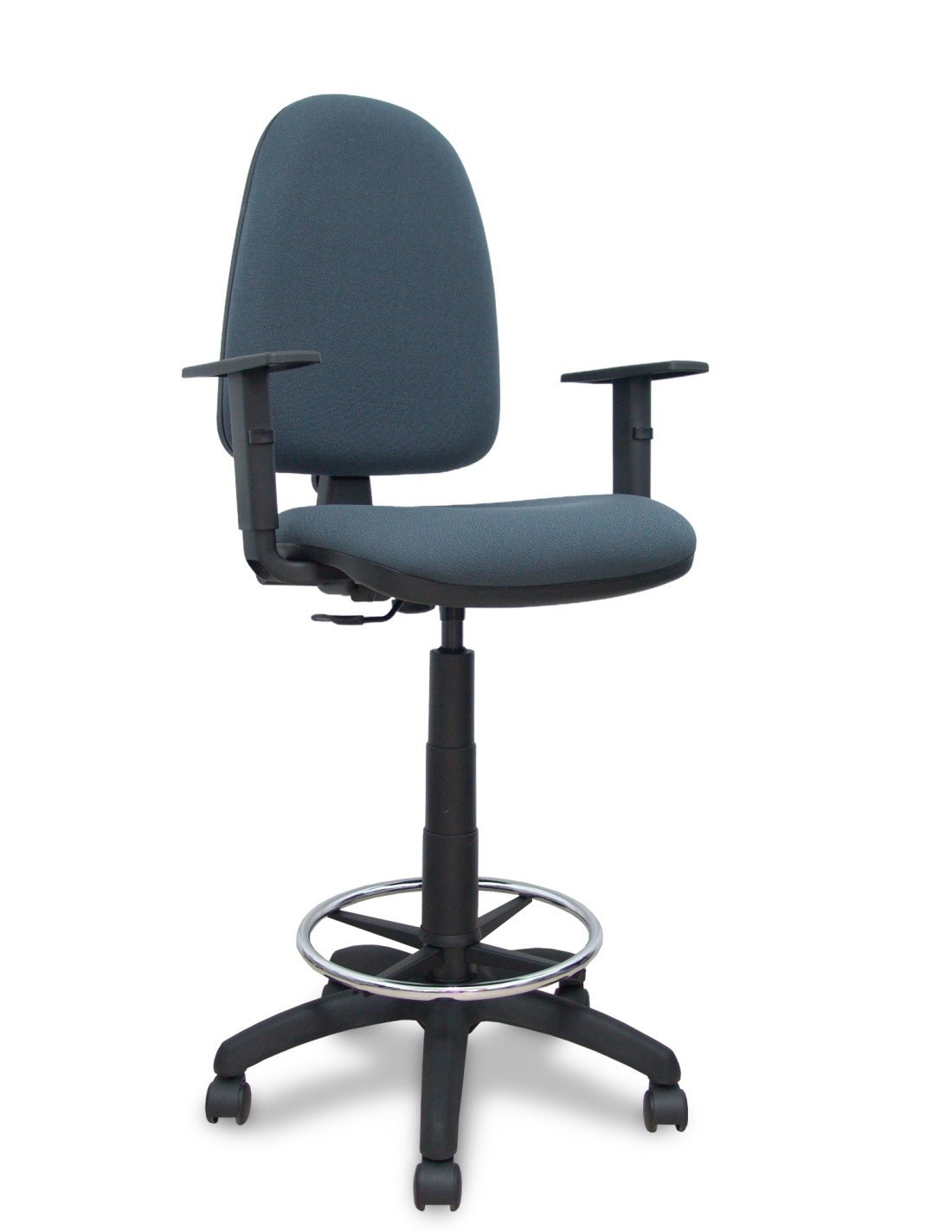 Piqueras y Crespo Taburete Aýna bali gris oscuro brazos regulables