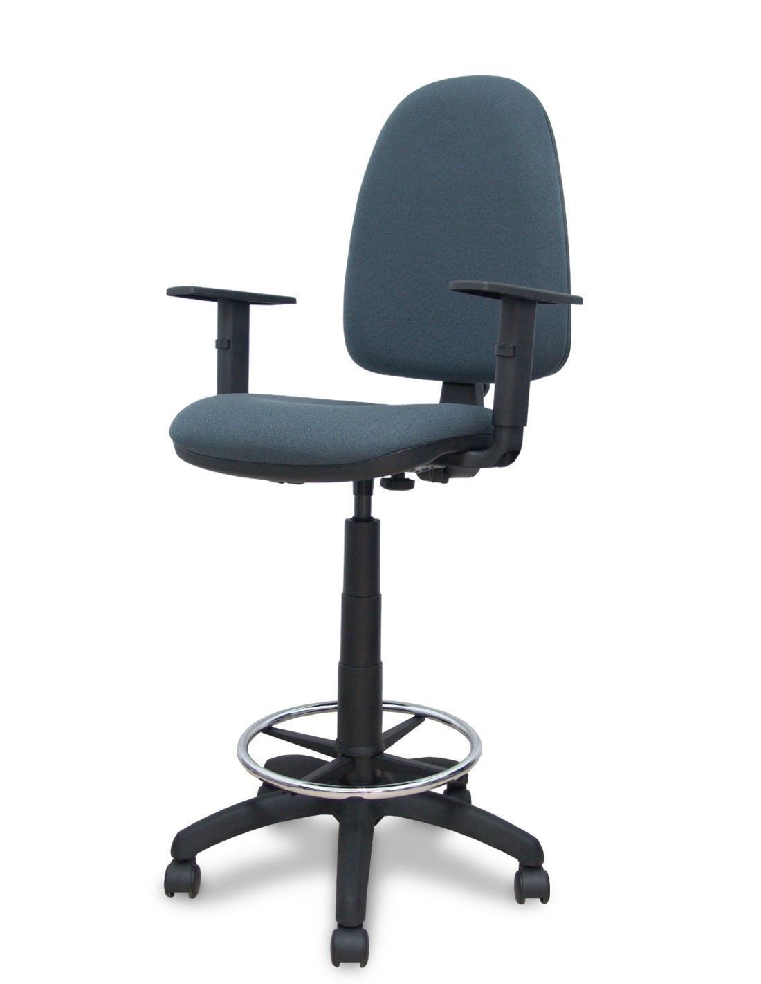 Piqueras y Crespo Taburete Aýna bali gris oscuro brazos regulables