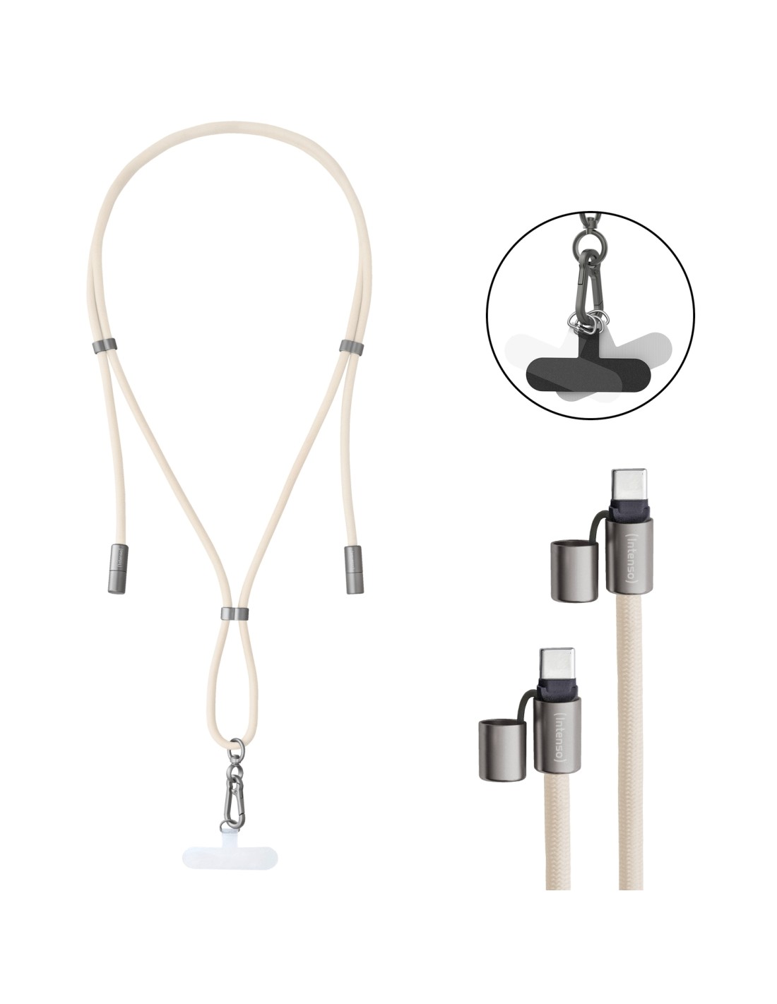 Intenso Handykette als Lade- + Datenkabel USB-C bis 1,65m beige cable USB USB C