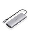 AISENS USB-C Dock 7 en 1, USB-C a 1xHDMI, 1xUSB-A 10G, 2xUSB-C 10G, 1xSD, 1xMicroSD, 1xUSB-C PD 100W, Gris, 20cm
