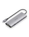AISENS USB-C Dock 7 en 1, USB-C a 1xHDMI, 1xRJ45, 1xUSB-A 10G, 2xUSB-C 10G, 1xSD, 1xMicroSD, Gris, 20cm