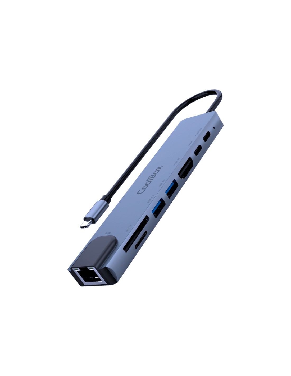 CoolBox MINIDOCK C81 ALUMINIO USB-C A HDMI 4K/2xUSB-A/PD 100W/USB-C/SD/MICROSD/RJ45