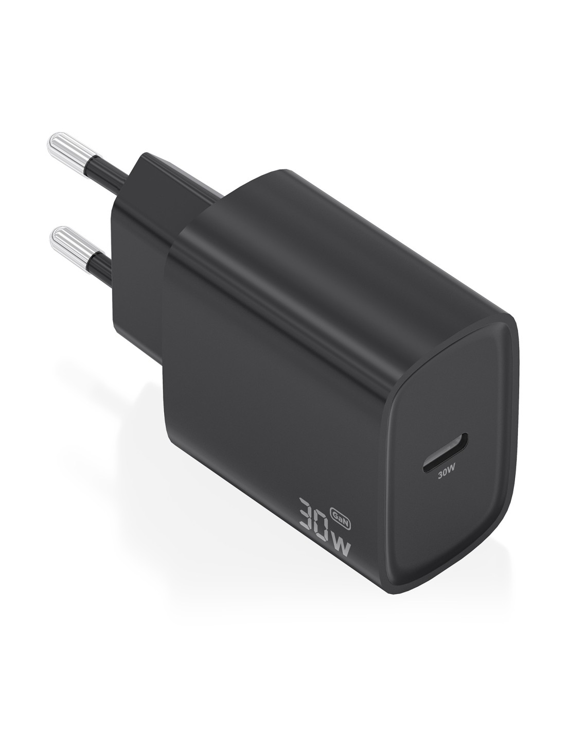 AISENS Cargador GaN 30W, 1xUSB-C PD3.0, Negro