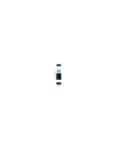 Nanocable Adaptador USB-A 3.1 a USB-C, USB-A/M-USB-C/H, Negro