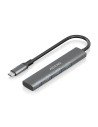 AISENS Hub USB 3.1 USB-C, USB-C/M-4x Tipo A/H, Gris, 15cm