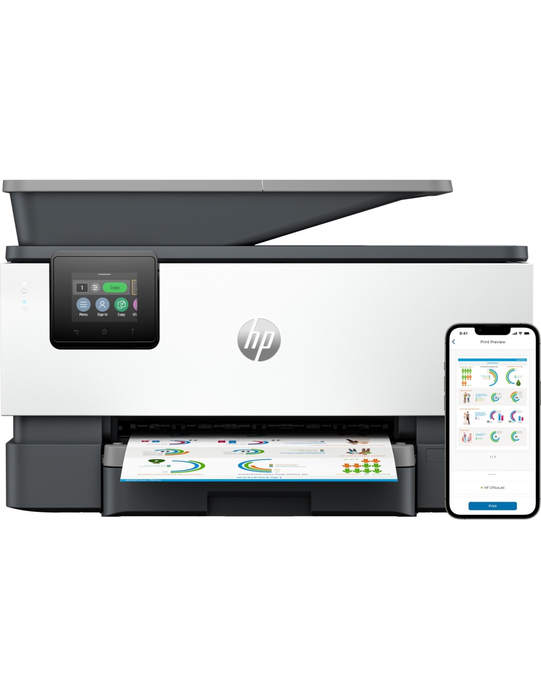 HP OfficeJet Pro Impresora multifunción 9120b, Color, Impresora para Home y Home Office, Imprima, copie, escanee y envÍe por fa