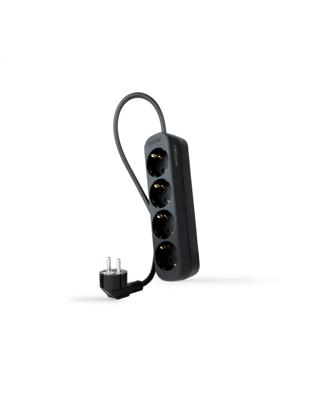 Nanocable Regleta de Enchufes con 4 Tomas, 1.4 m, Negro