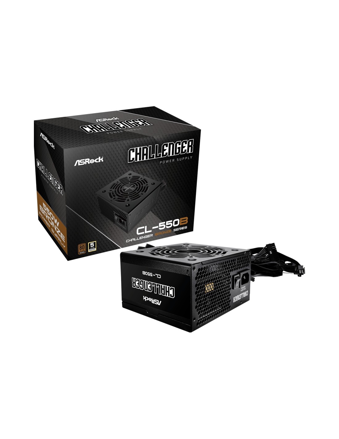 Asrock CL-550B Challenger unidad de fuente de alimentación 550 W 20+4 pin ATX ATX Negro