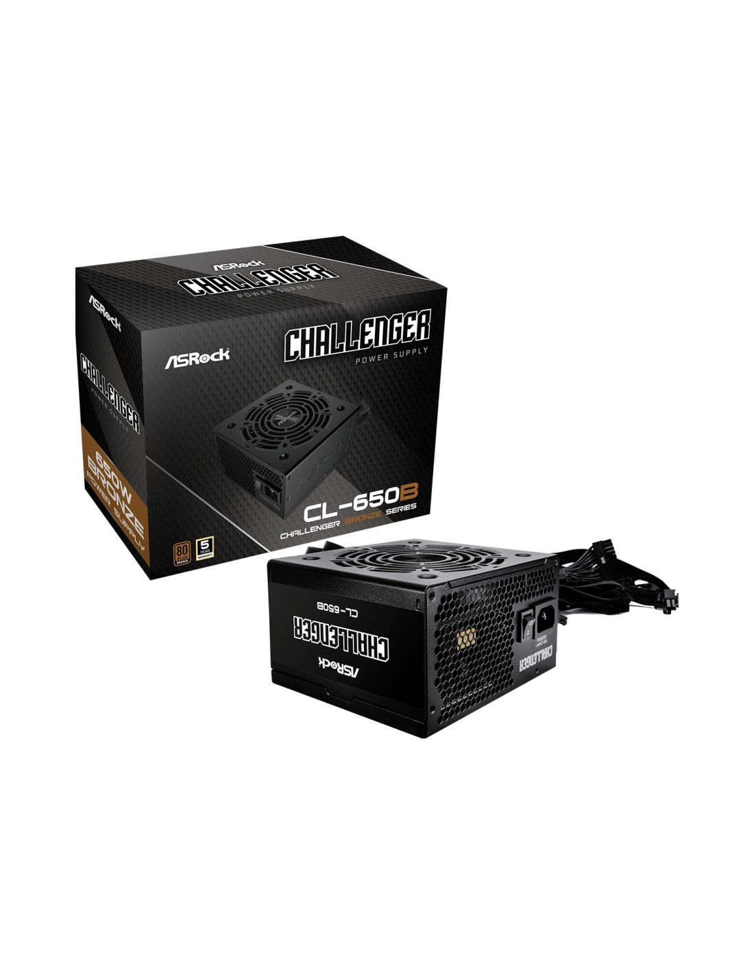 Asrock Challenger CL-650B unidad de fuente de alimentación 650 W 20+4 pin ATX ATX Negro