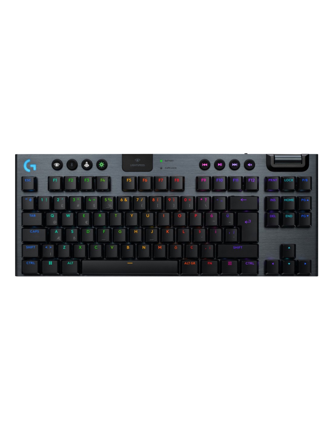 Logitech G G915 X Lightspeed teclado Juego USB + RF Wireless + Bluetooth QWERTY Internacional de EE.UU. Negro