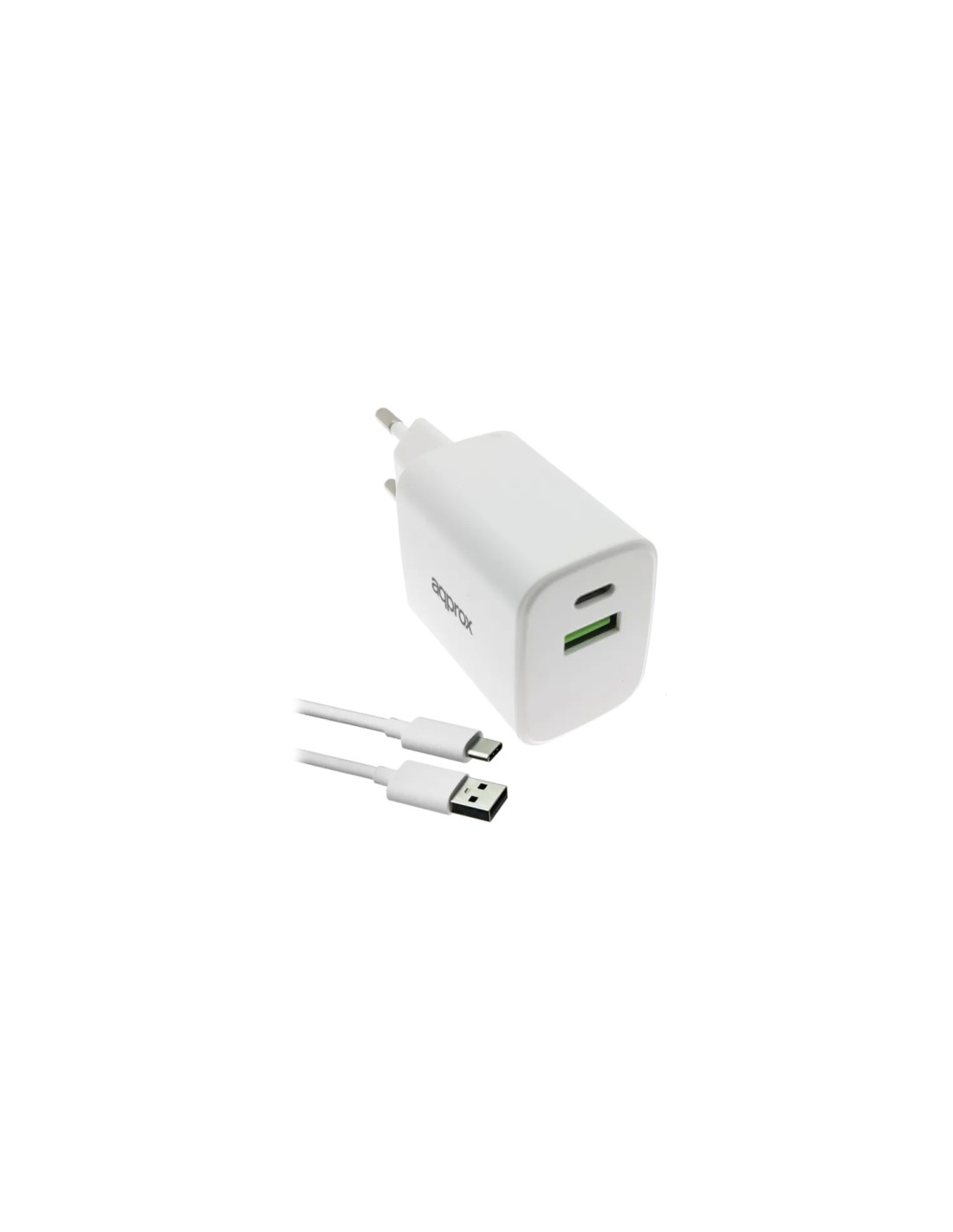 Approx APPUSBWALL35W Cargador 35W QC 1 x USB A + 1 USB C + Cable