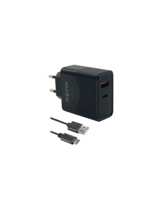Approx APPUSBWALL45W Cargador 45W QC 1x USB A + 1 x USB C+Cable